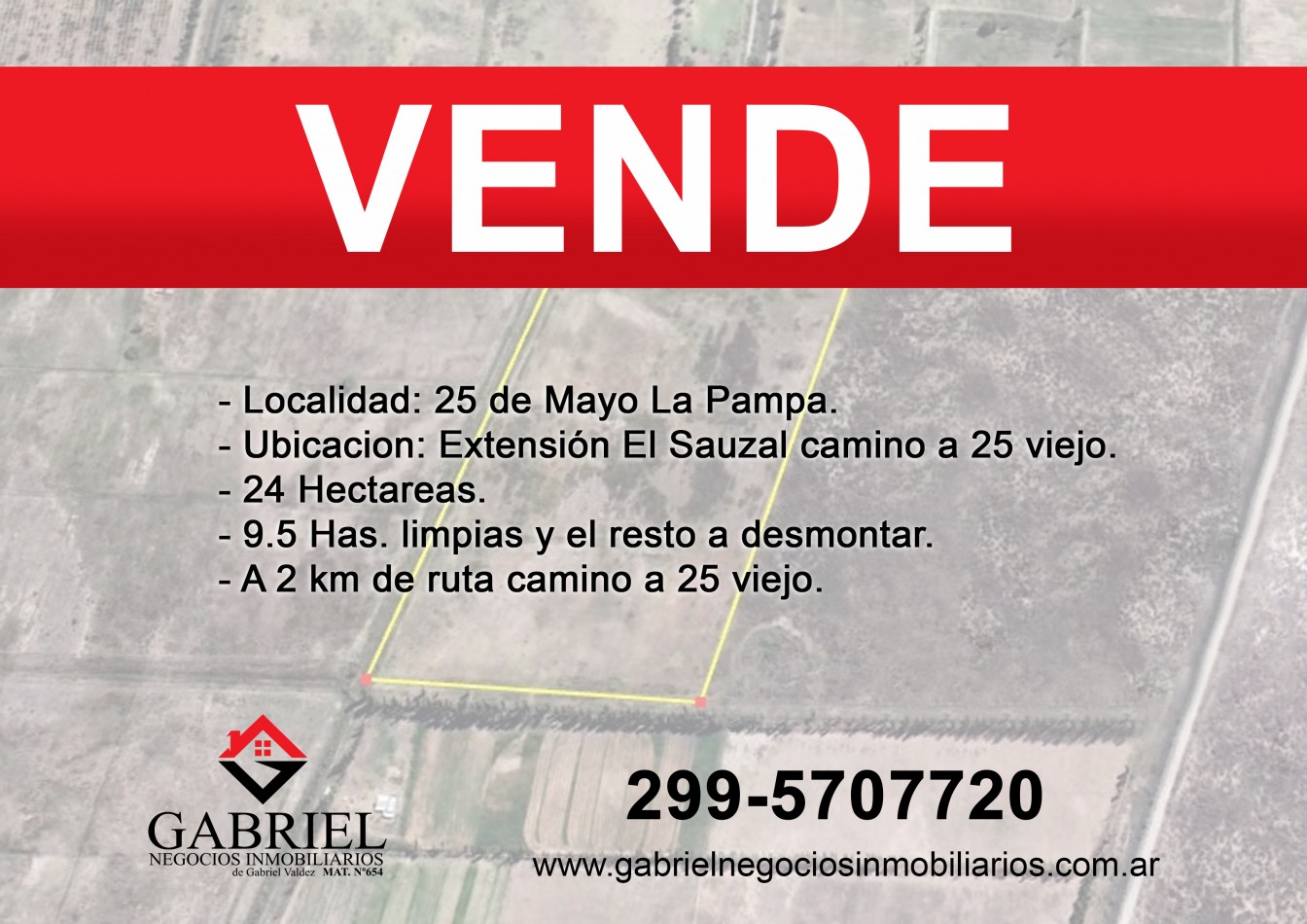 Se VENDE CHACRA de 24 has