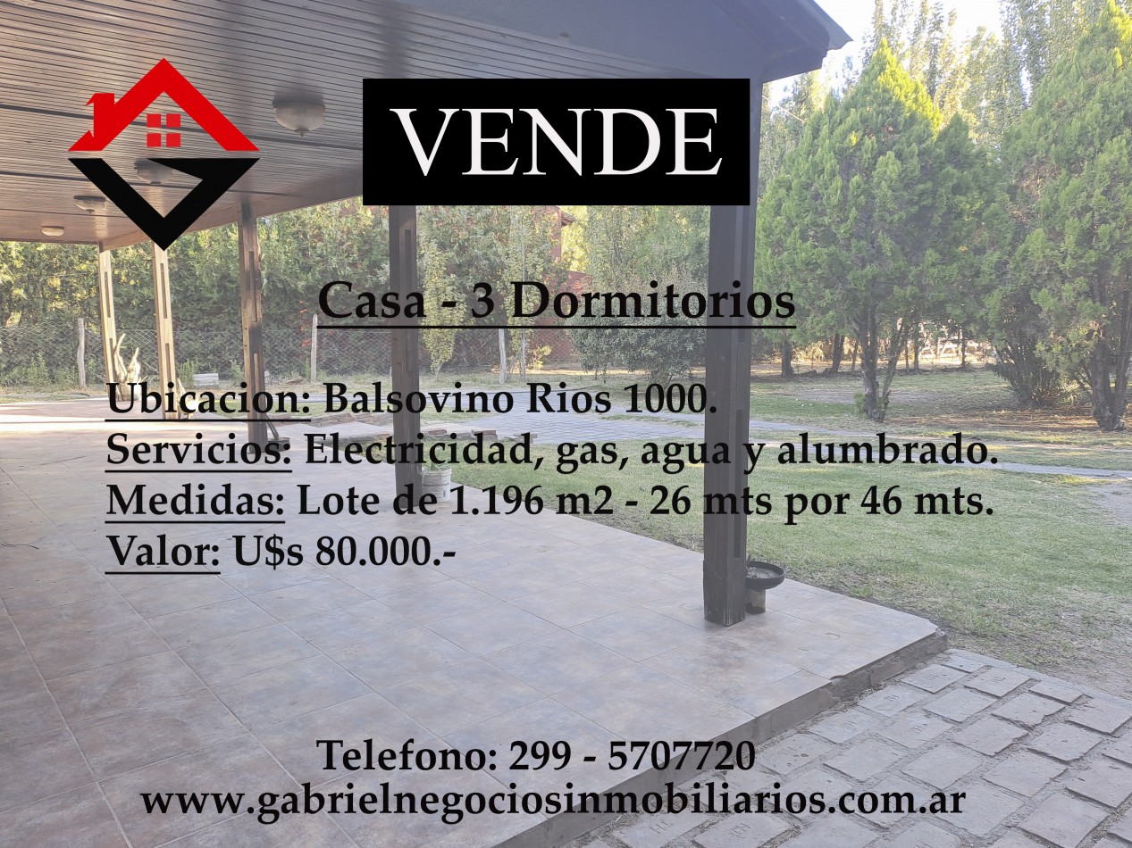 Casa 3 Dormitorios - Calle Balsovino Rios 