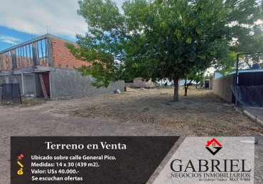 Terreno en Venta - Calle Gral Pico